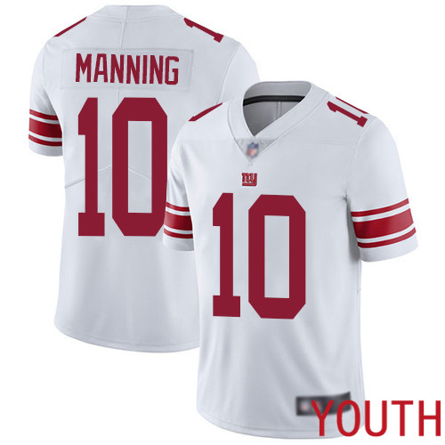 Youth New York Giants 10 Eli Manning White Vapor Untouchable Limited Player Football NFL Jersey